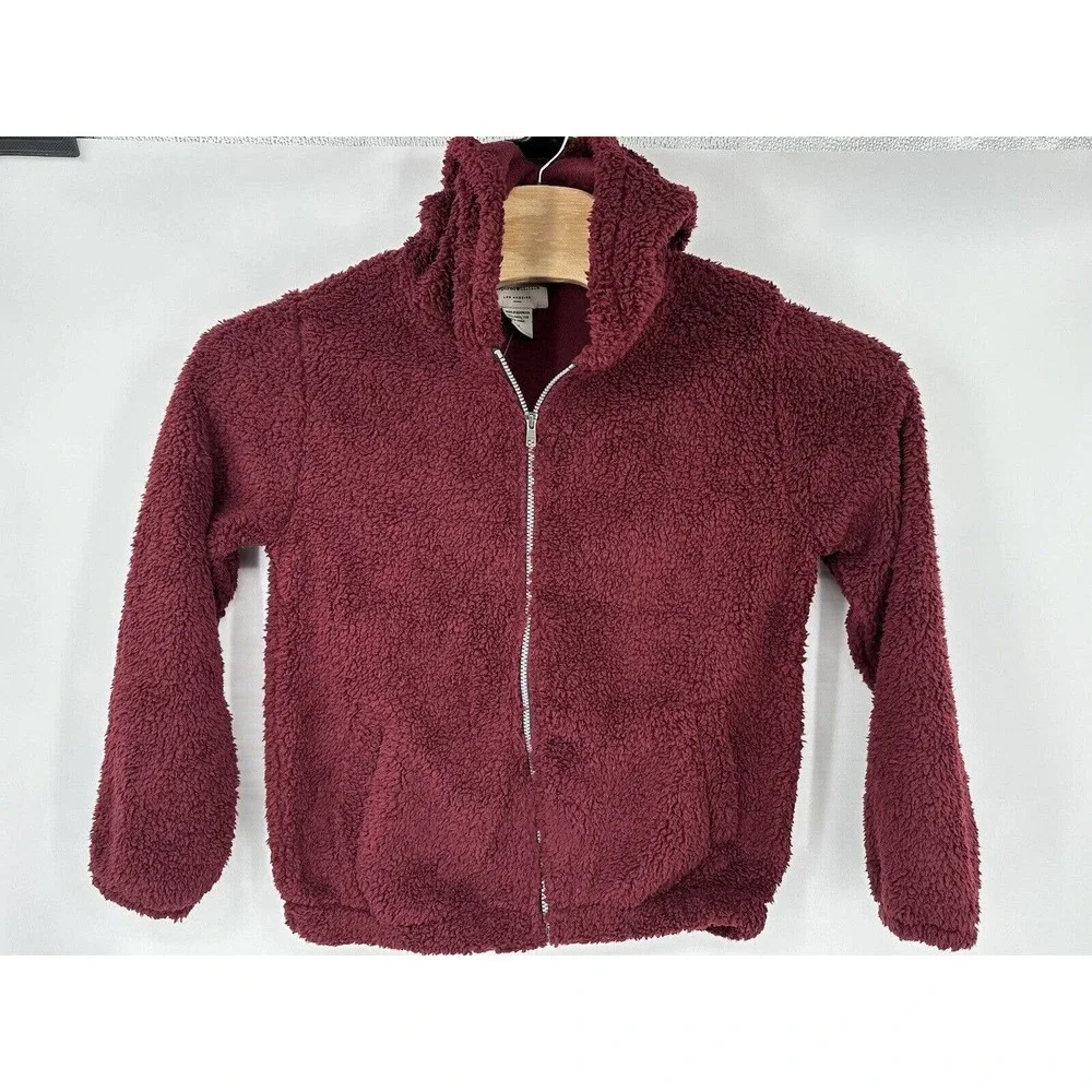 Inspired Culture Los Angeles Burgundy Jacket Full‎ Zip Up Size Medium NWT